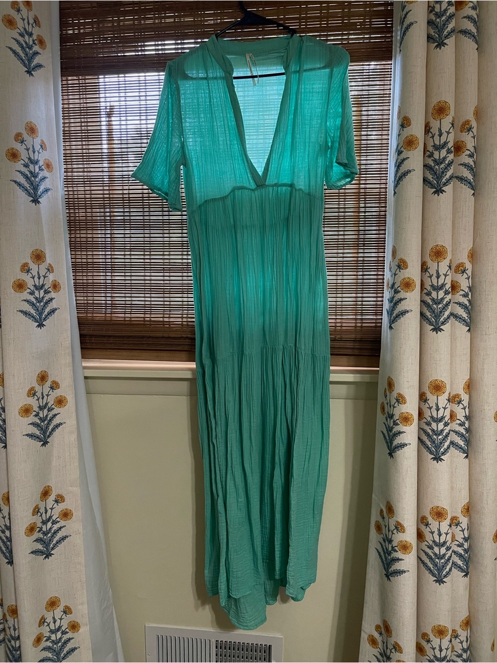 by Anthropologie maxi gauze v neck dress